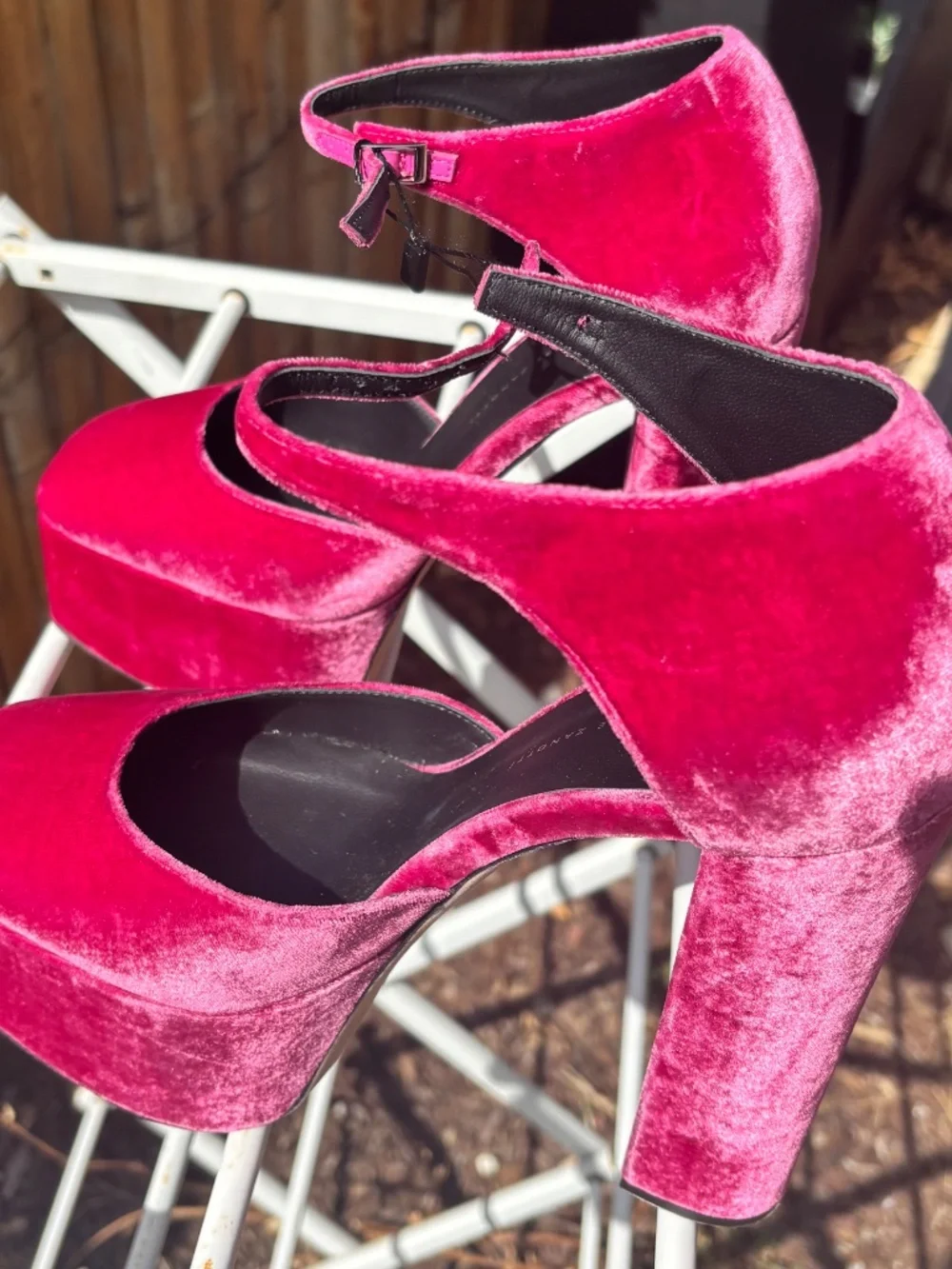 Giuseppe Zanotti Pink Velvet D’Orsay Platform Heels Size 10